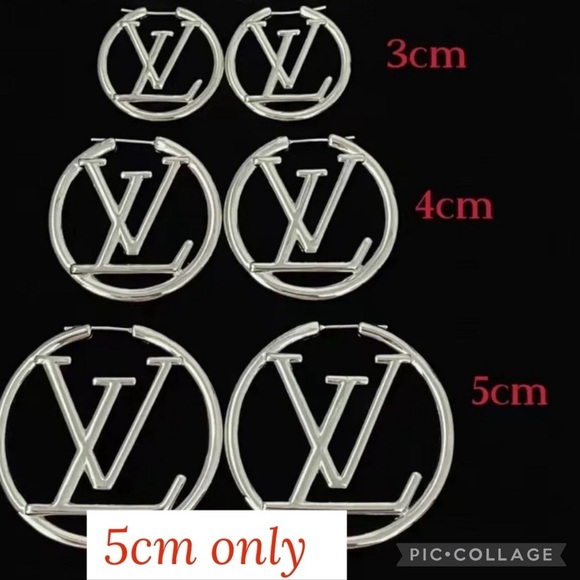 Earrings..Earrings…Silver 5cmLV Earrings - Picture 1 of 2